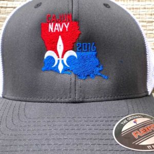 cajun navy 2016 flex fit cap with grey bill and white mesh back