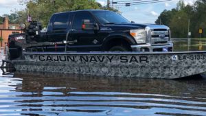cajun navy search and rescue boat and truck 1